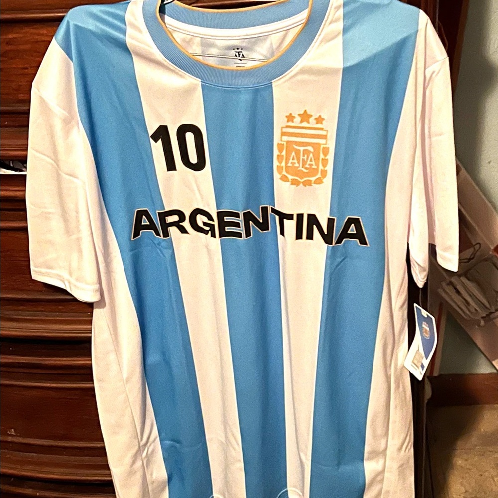 Mens AFA Official Lionel Messi Jersey with Blue and White Accents